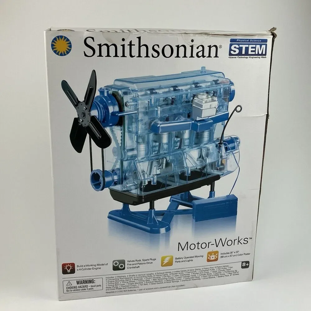 Smithsonian Motor Works Engine Model Kit - Blue 49013